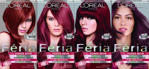 L'Oreal Paris Feria Multi-Faceted Shimmering Permanent Hair Color, R68 Ruby Rush (Rich Auburn True Red), Pack of 1 - wide 1